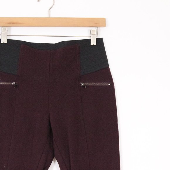 *Le Chateau Maroon Skinny Dress Pant with Elastic Waist - Picture 3 of 4